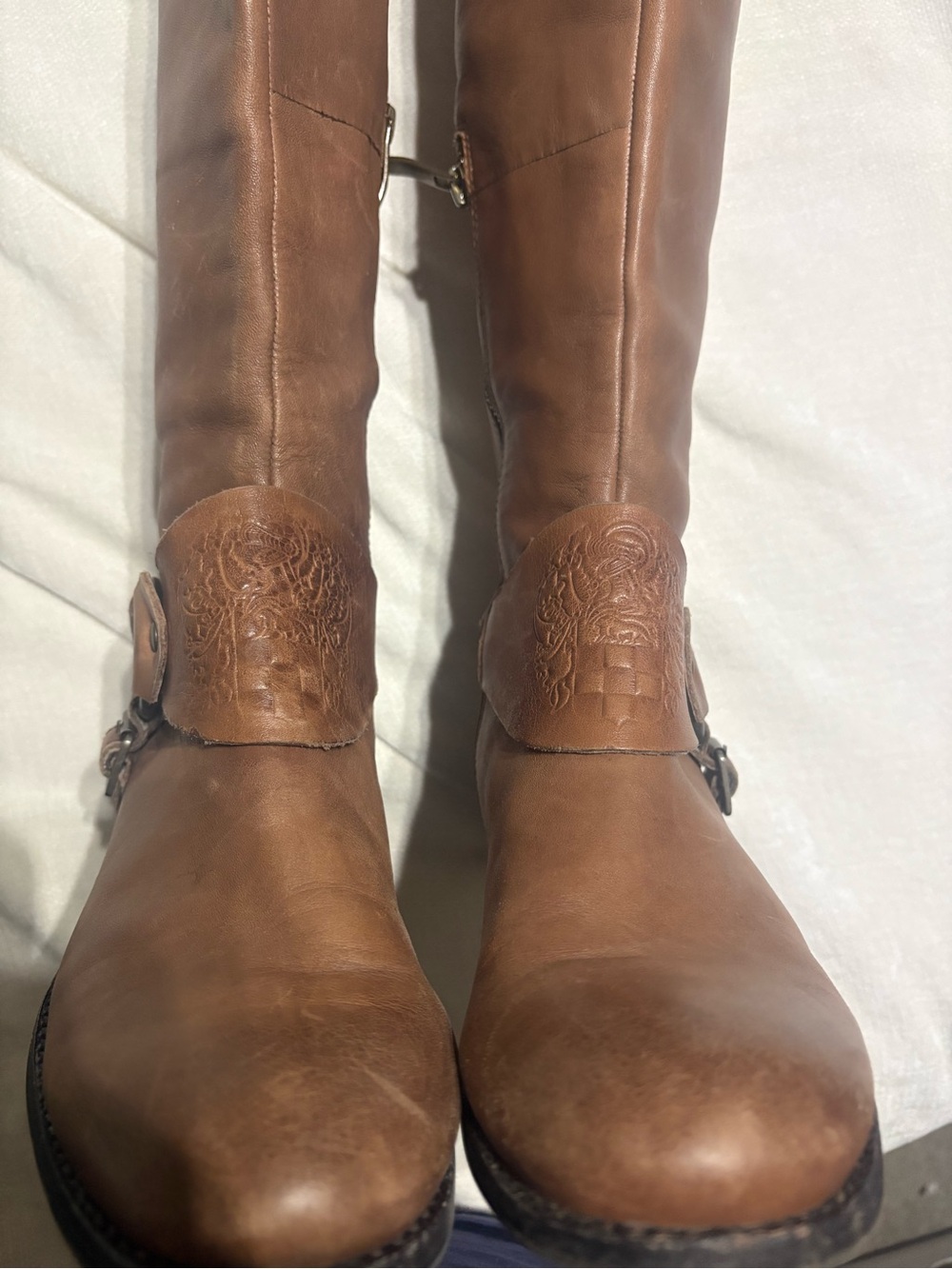 Vince Camuto Women’s Tall Leather Riding Boots in Brown 7.5 - Picture 8 of 9